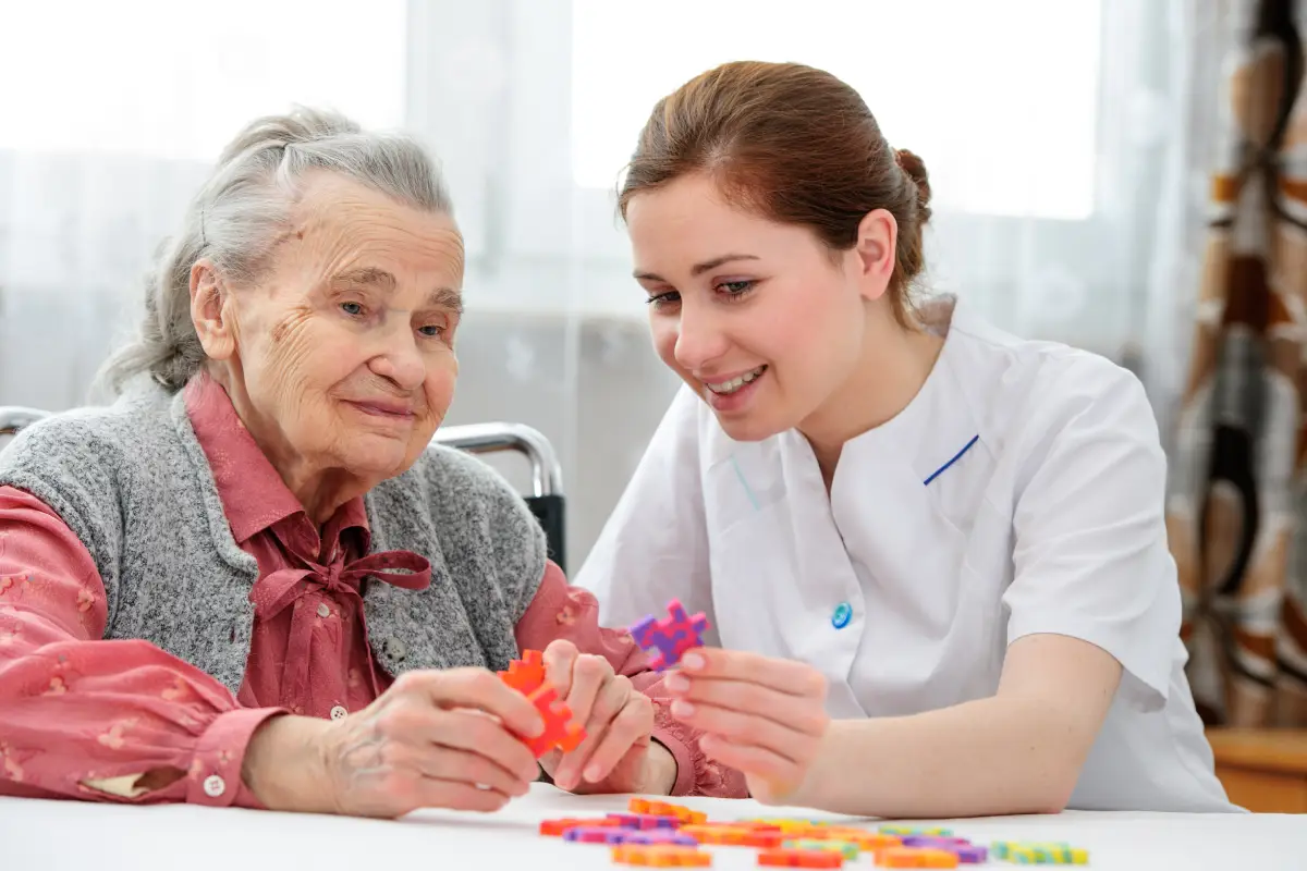 nurse with elderly patient